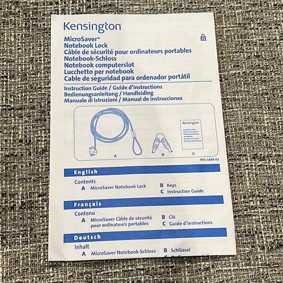 Like new Kensington microsaver notebook lock - Picture 2 of 3